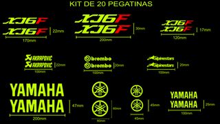 Kit 20 Pegatinas Yamaha XJ6F en dos colores
