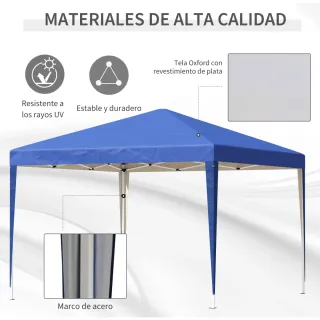 Carpa Gazebo Plegable 3x3m Ajustable