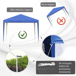 Carpa Gazebo Plegable 3x3m Ajustable