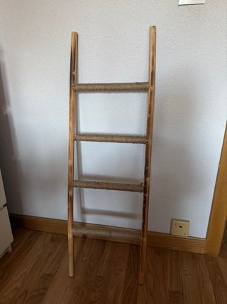 Escalera decorativa madera y cuerda 1,10 metros