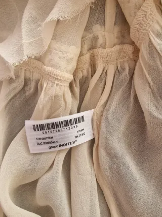 Blusa Zara Volantes Encaje Talla M