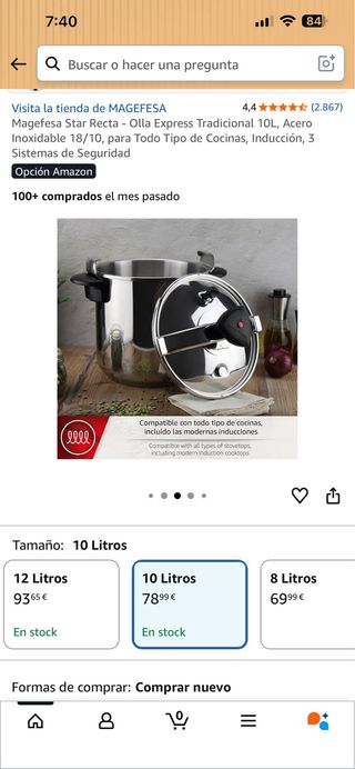 Olla Express Magefesa Inoxtar 10L