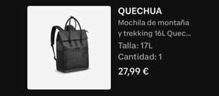 Mochila Quechua 16L Negra