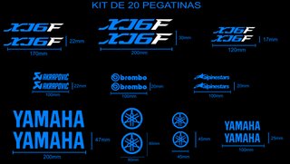 Kit 20 Pegatinas Yamaha XJ6F en dos colores