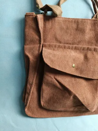 Bolso de pana marrón mujer