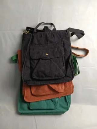 Bolso Tote Gris/Negro Mano y Hombro
