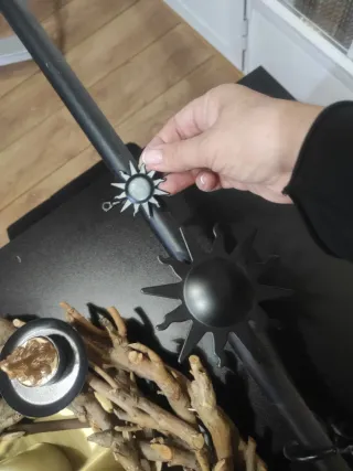 Cortinas de salón beige y negro