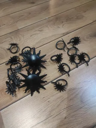 Cortinas de salón beige y negro