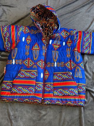 Chaqueta acolchada vintage 90s estampado étnico