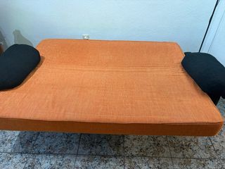 Sofá Cama Relax Naranja y Negro