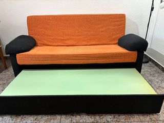 Sofá Cama Relax Naranja y Negro