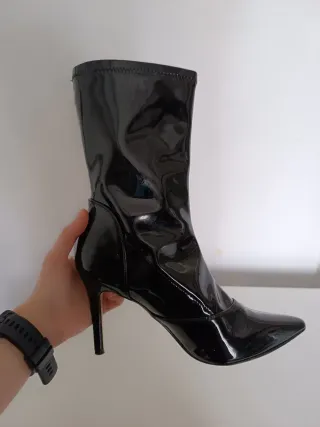 Botines charol tacón fino talla 38