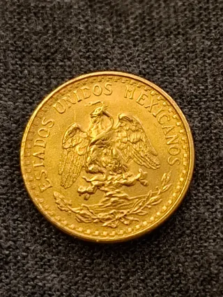 Moneda oro 2 pesos mexicanos