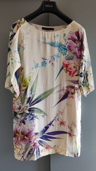 Vestido Zara Woman Estampado Flores