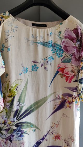 Vestido Zara Woman Estampado Flores