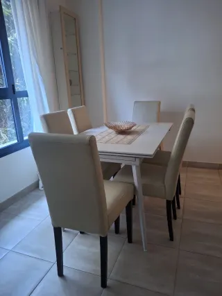 Juego de 6 sillas de comedor de piel