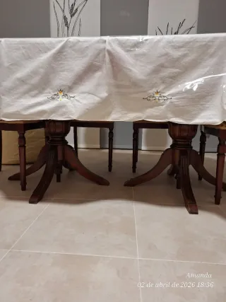 Mesa comedor madera y 6 sillas