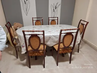 Mesa comedor madera y 6 sillas