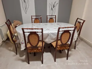 Mesa comedor madera y 6 sillas