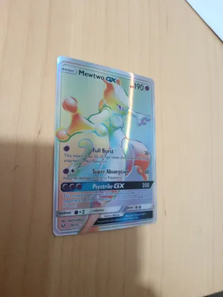 Carta Pokémon Mewtwo GX Rainbow Rare 190 HP