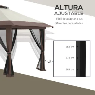 Carpa Plegable Ajustable Beige y Marrón