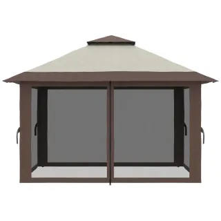 Carpa Plegable Ajustable Beige y Marrón