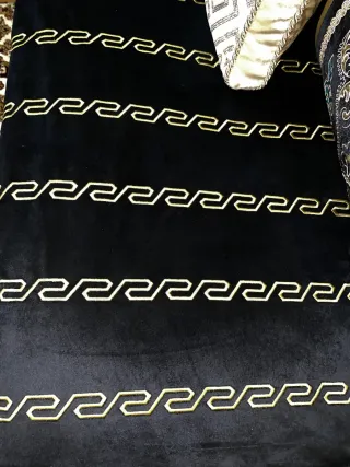 Fodere per cuscini da salotto nere e dorate