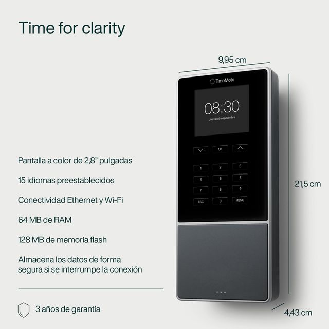 Terminal fichaje nube TimeMoto TM-616 RFID+PIN
