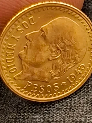 Moneda Oro 2,5 pesos Mexicanos