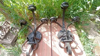 Pareja Apliques Hierro Forjado 45cm