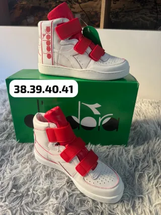 Zapatillas bota Diadora Blancas/Rojas