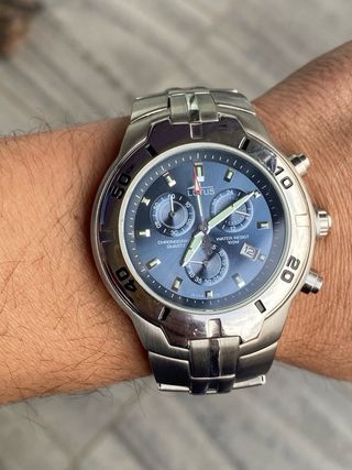 Lotus Cronógrafo Acero 100M Caja Excelente Estado