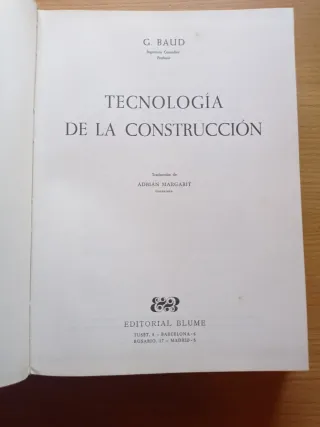 Tecnología de la construcción, de G. Baud (1970)