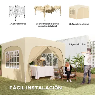Cenador Plegable 3x3m Beige