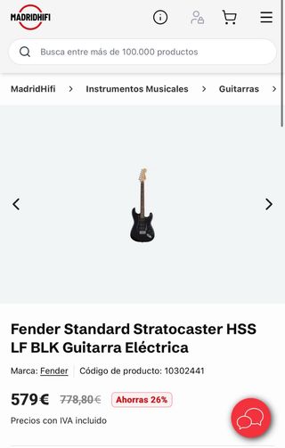 Fender Stratocaster Negra