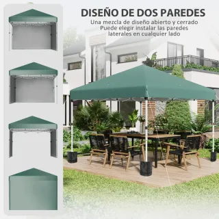 Carpa Plegable 3x3m con 2 Paredes Laterales