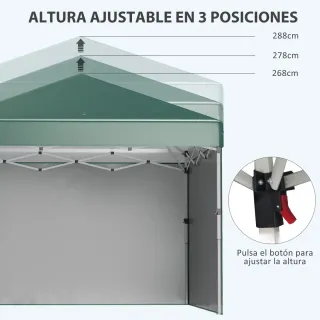 Carpa Plegable 3x3m con 2 Paredes Laterales