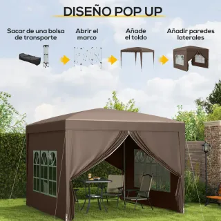 Carpa Plegable 3x3m con 4 Paredes