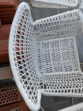 Conjunto de 6 Sillas de Exterior Blancas
