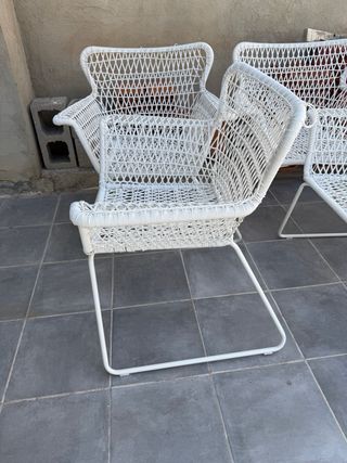 Conjunto de 6 Sillas de Exterior Blancas