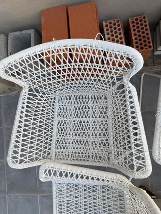 Conjunto de 6 Sillas de Exterior Blancas