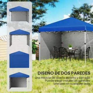 Carpa Plegable 3x3m con 2 Paredes