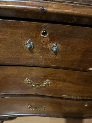 Mueble Tocador antiguo madera y espejo biselado