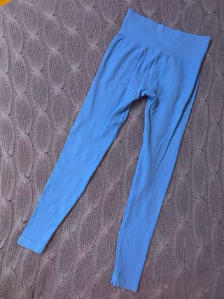 Mallas Bershka Ribbed Azul Talla M-L