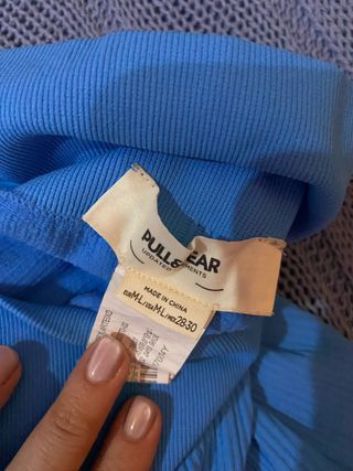 Mallas Bershka Ribbed Azul Talla M-L