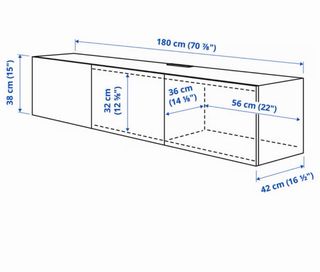 Mueble TV IKEA - BESTÅ con puertas.