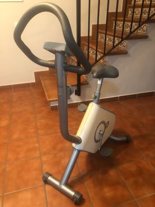 Bicicleta Estática Gris y Blanca