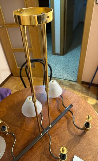 Lámpara de techo metal negro y dorado