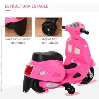 Moto Elettrica Vespa per Bambini 18-36 Mesi Rosa
