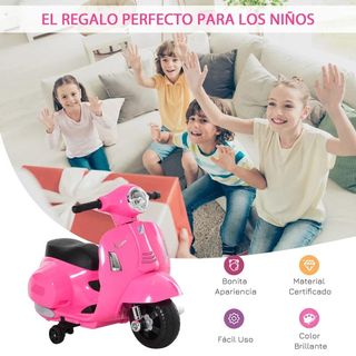 Moto Elettrica Vespa per Bambini 18-36 Mesi Rosa